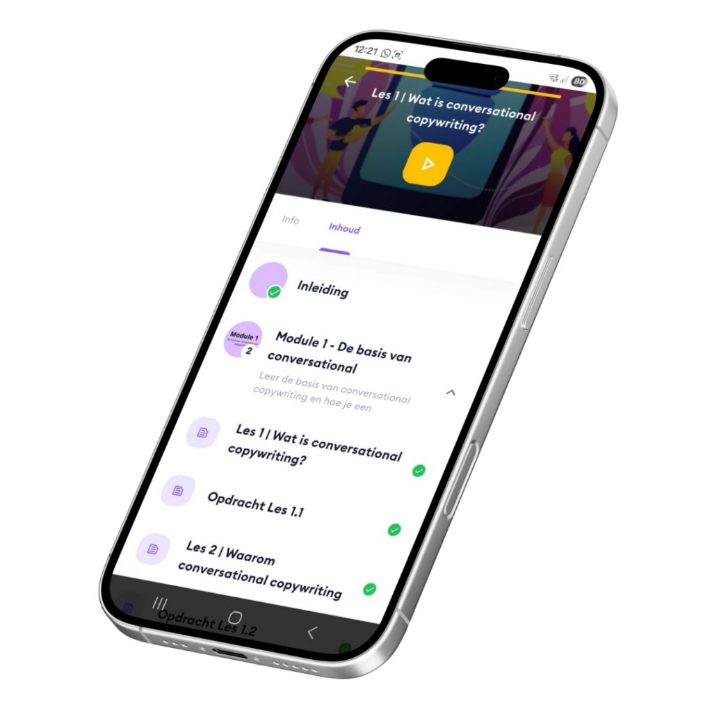 Telefoon met cufrsus conversational copywriting