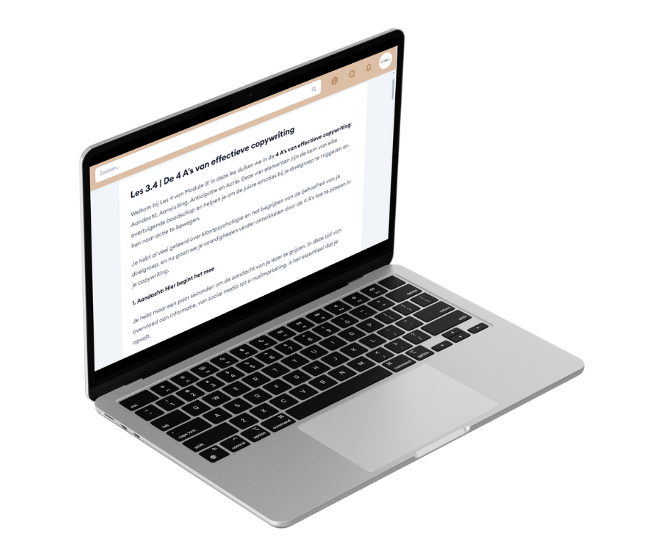 laptop met cursus conversational copywriting
